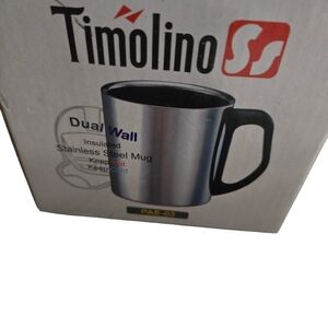 Timolino Stainless Steel Insulated Mug - Silver with Black Handle